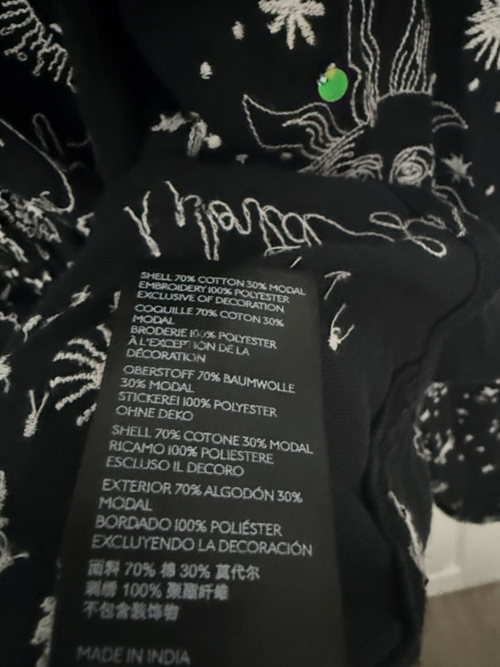 Anthropologie Black Celestial & Animal Button-Down Shirt - Picture 4 of 8